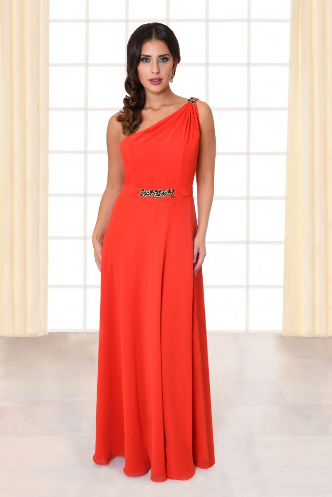 One-Shoulder Abendkleid Amelia rot