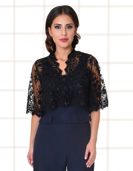 Bolero Spitze Fiona in schwarz Nahaufnahme