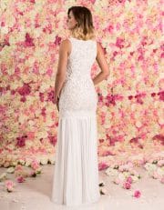 Brautkleid lang im Meerjungfrauenstil mit Spitze von hinten