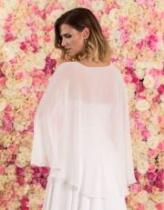 Braut Cape Beate aus Chiffon von hinten