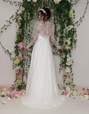 Vintage Spitzen Brautkleider mit langen Ärmeln